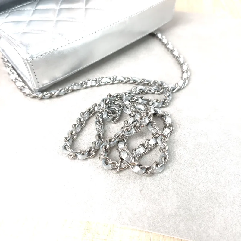 Chanel Crossbody Bag kelly Silver Waxed Leather One Size 18 × 4.5 × 10 cm — detail view 3 of 12