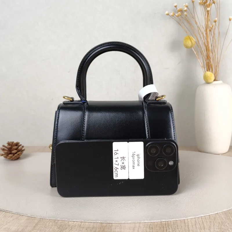 BALENCIAGA Crossbody Bag Hourglass Hourglass Bag Black Calfskin XS 19 × 8 × 13 cm — cover view 5 of 5