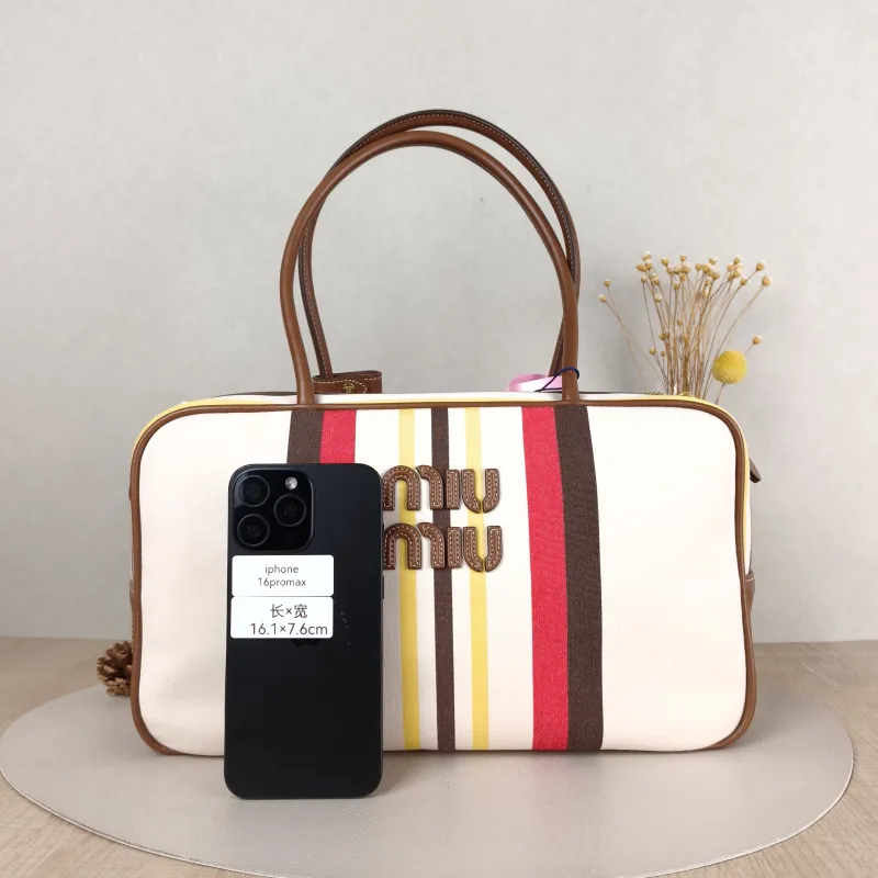 Miumiu Top Handle Bag Beau Canvas Large 34 × 10 × 20 cm — cover view 5 of 5