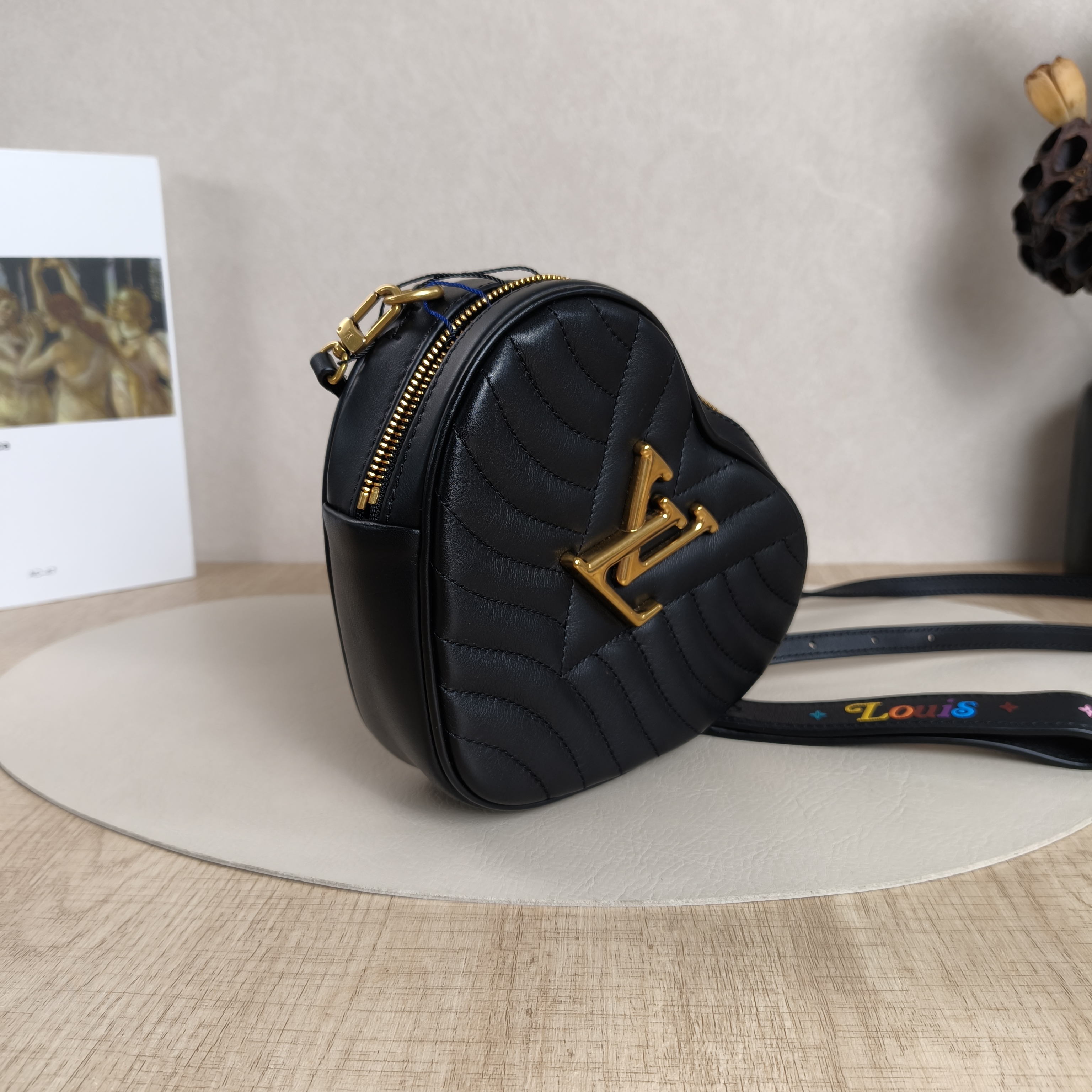 Louis Vuitton Crossbody Bag New Wave Heart Crossbody Bag Black Calfskin One Size18 × 5 × 15 cm — cover view 8 of 8