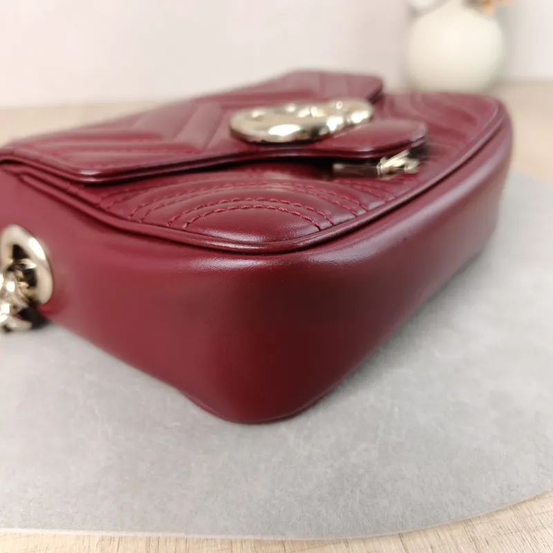 GUCCI Crossbody Bag GG Marmont Marmont Edition Calfskin Mini 17 × 6 × 13 cm — detail view 12 of 15