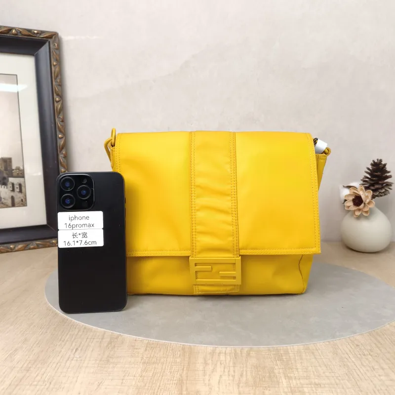 FENDI Crossbody Bag Crossbody Bag Yellow Nylon One Size23 × 7 × 22 cm — cover view 2 of 5