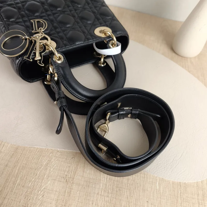DIOR Top Handle Bag Lady Lady Dior Bag Black SL ambskin Small 20 × 8 × 18 cm — detail view 1 of 11