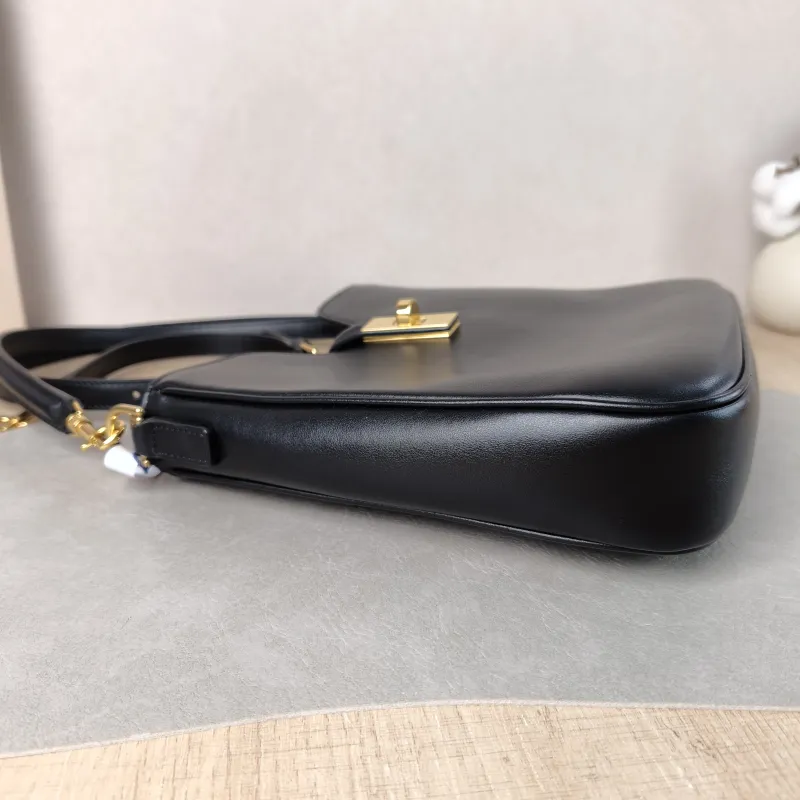 CELINE Shoulder Bag CAMILLE 16 SOFT Shoulder Bag Black Calfskin Small 24.5 × 5 × 21.5 cm — detail view 12 of 14