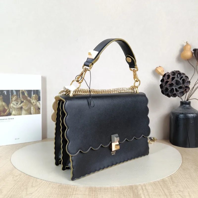 FENDI Crossbody Bag Kan I Crossbody Bag Black Calfskin Medium25 × 11 × 19 cm — cover view 5 of 6