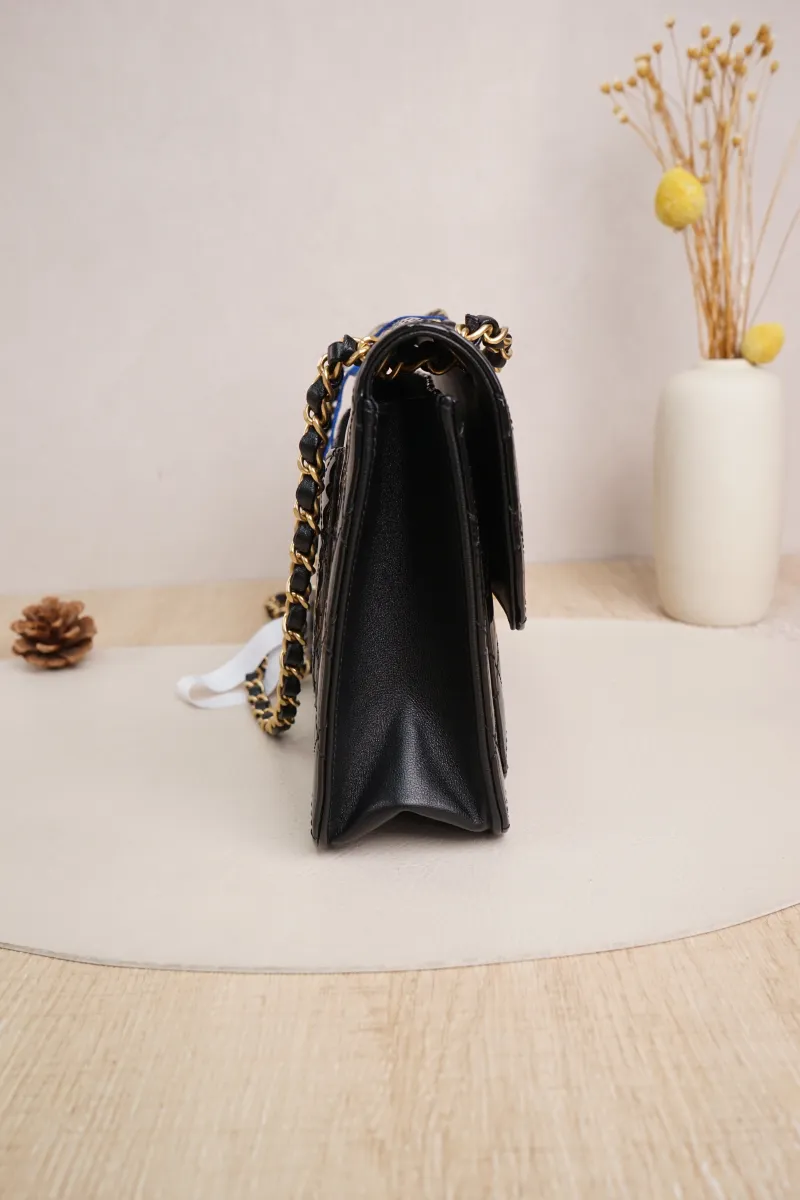 Chanel 25b Shoulder Crossbody Bag Black Patent Leather Microchip Edition · Dust Bag · 25 × 6 × 17 cm — detail view 10 of 20