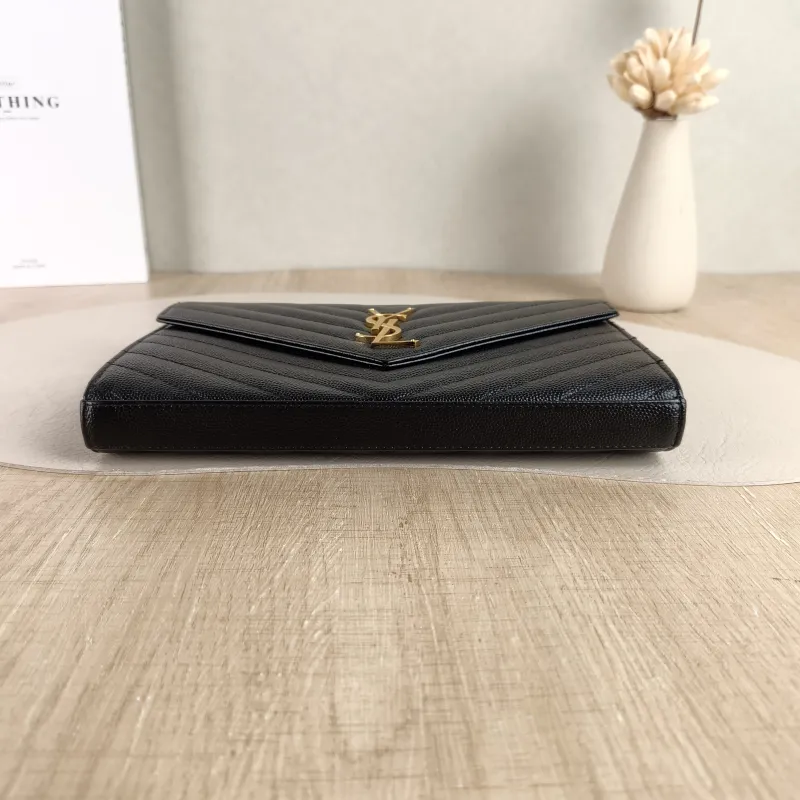 SAINT LAURENT Crossbody Bag CASSANDRE ENVELOPE Black Calfskin One Size 22.5 × 4 × 14 cm — cover view 5 of 5