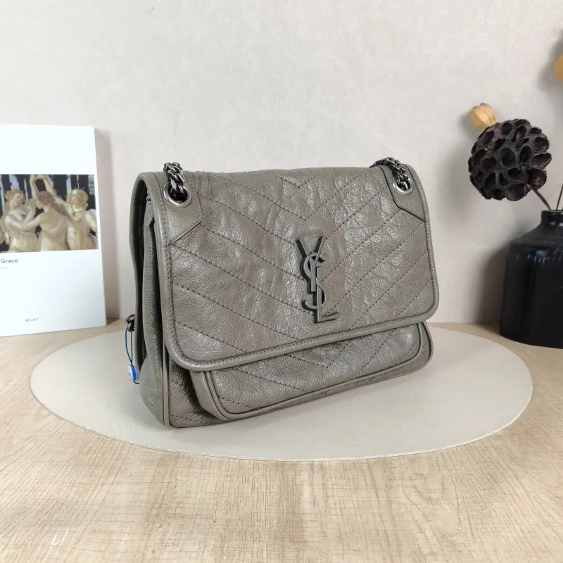 SAINT LAURENT Crossbody Bag Niki D Waxed Leather Medium 28 × 8.5 × 20 cm — cover view 6 of 6