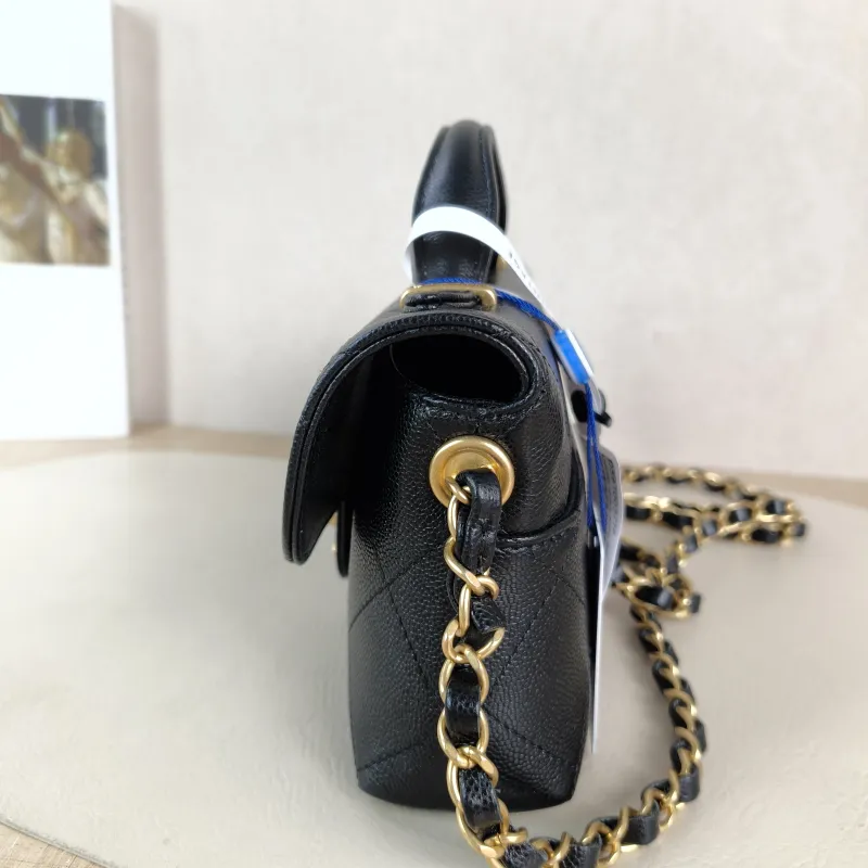 Chanel Crossbody Bag cf Collection Top Handle Bag Black Grained Calfskin One Size 20 × 5 × 13 cm — detail view 1 of 12