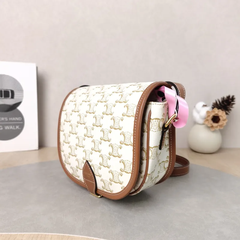 CELINE Crossbody Bag FOLCO White PVC Medium 18.5 × 8 × 17 cm — cover view 2 of 5