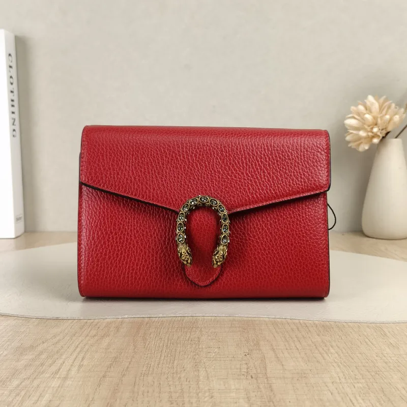 GUCCI Crossbody Bag Dionysus woc Red Calfskin One Size20 × 5 × 13 cm