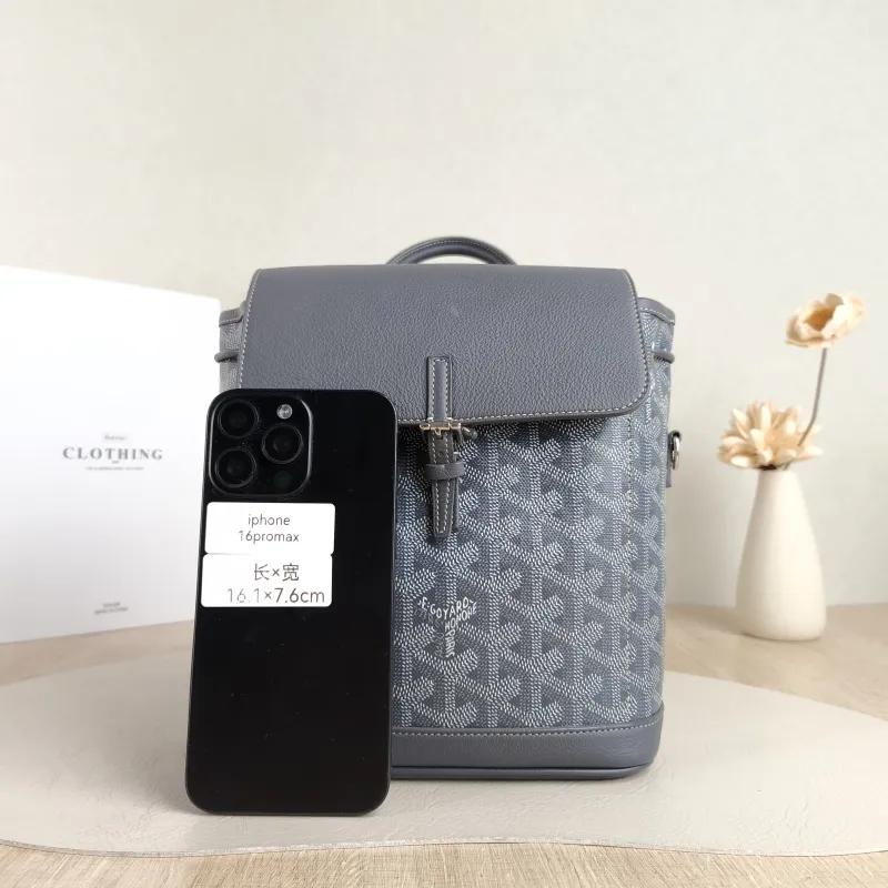 GOYARD Crossbody Bag ALPIN Backpack Grey PVC Mini 19 × 9.5 × 23 cm — cover view 3 of 5