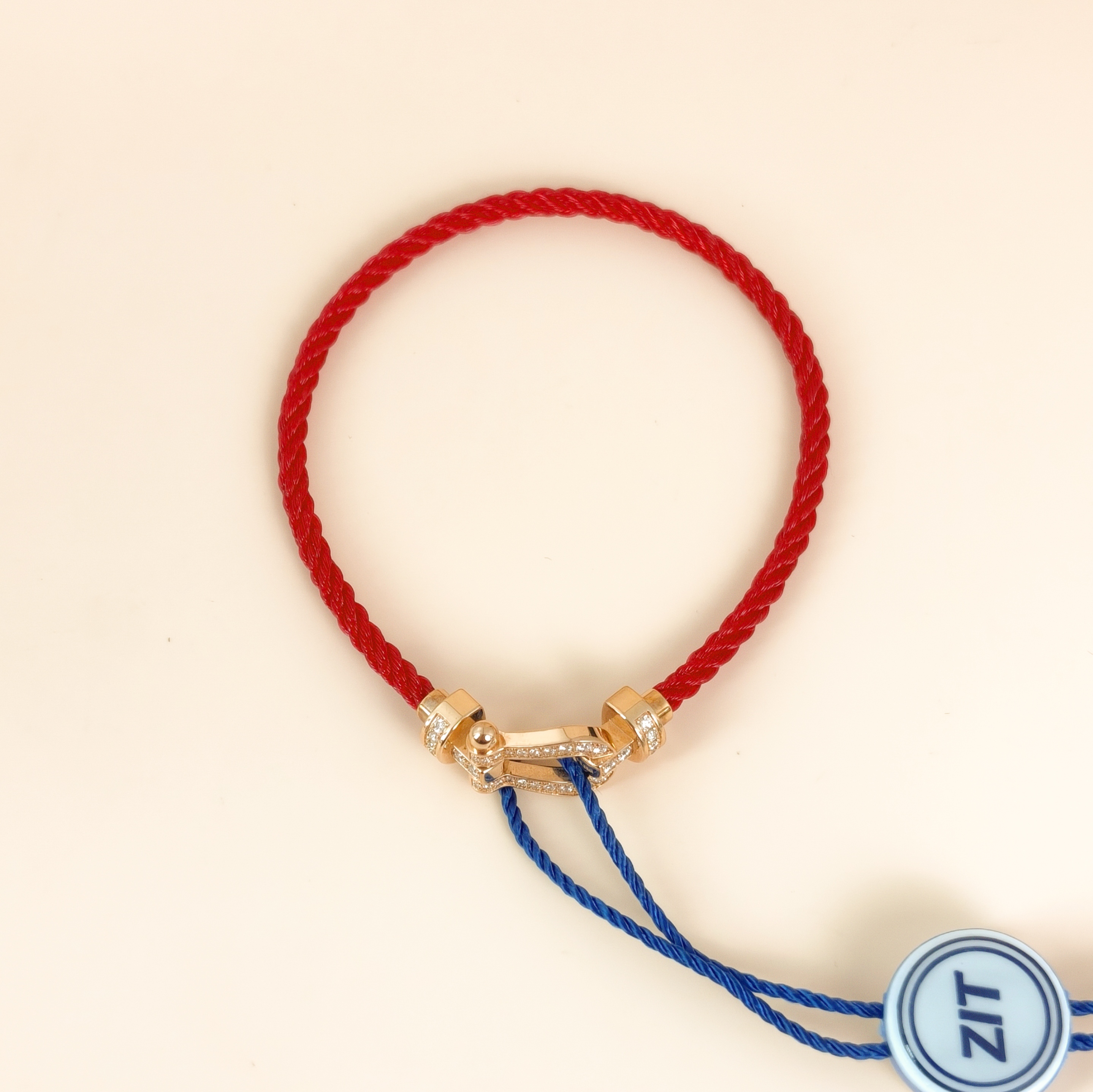 FRED Bracelet Force 10 Collection Bracelet Red Diamond18KR ose Gold Medium2*1cm
