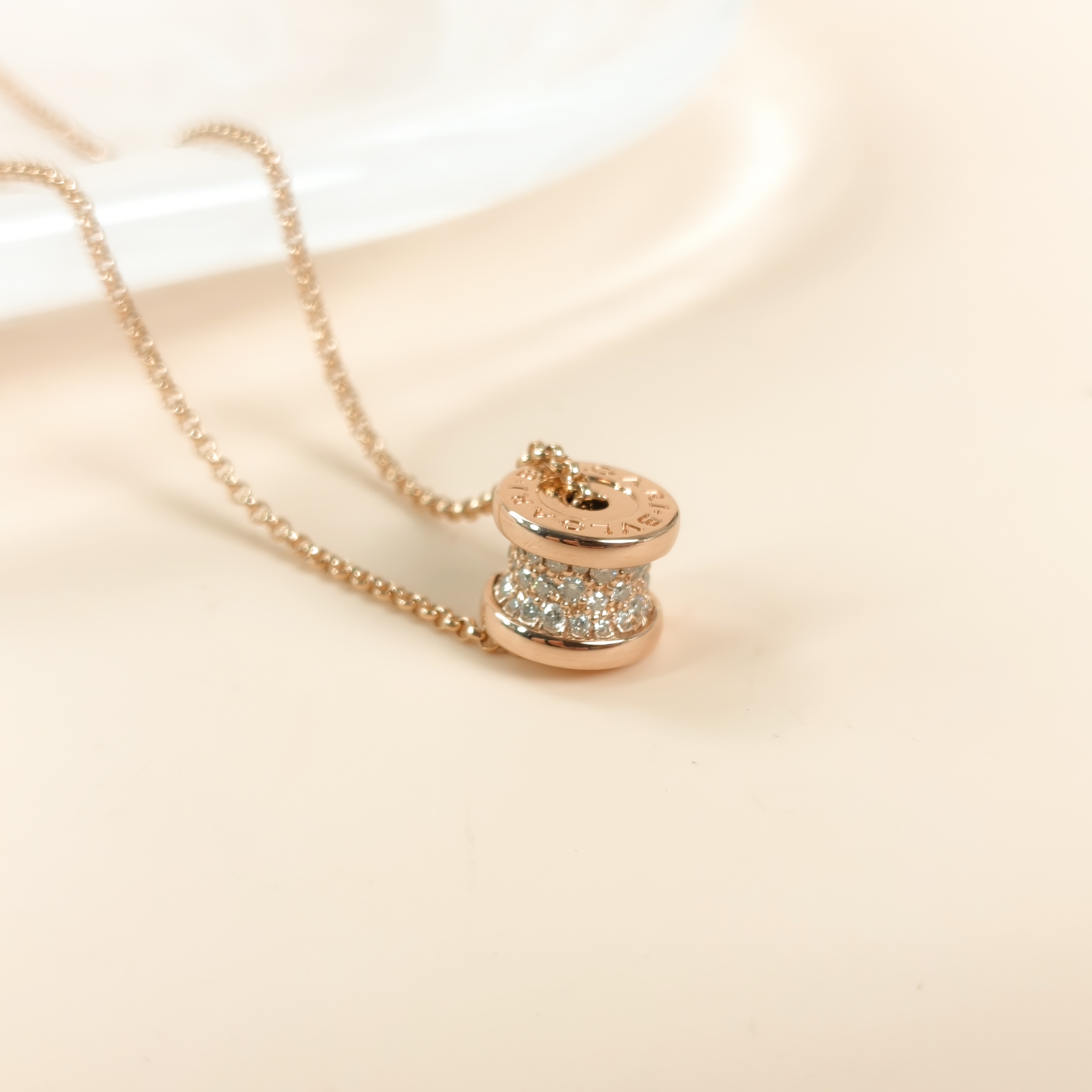 Bvlgari Necklace B.ZERO1Collection Pavé Diamond Rose Gold Diamond18KR ose Goldmini45cm — cover view 3 of 7