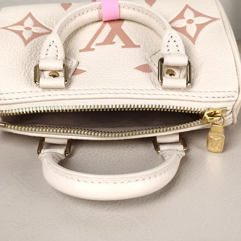 Louis Vuitton Crossbody Bag Speedy Nano White · Pink Empreinte Embossed Calfskin nano 16 × 7.5 × 10 cm — detail view 5 of 10