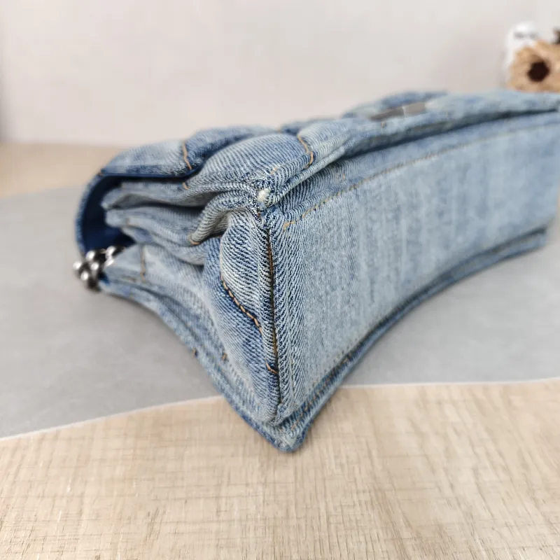 BALENCIAGA Shoulder Bag CRUSH Chain Bag Blue Small 25 × 8 × 15 cm — detail view 3 of 12