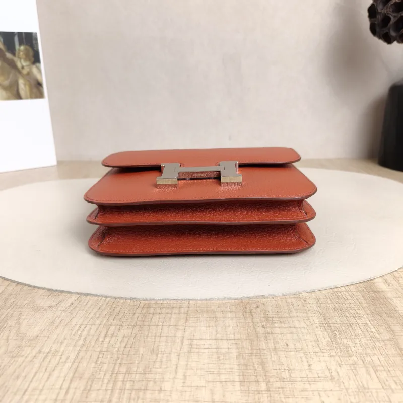 Hermès Crossbody Bag Constance 19 Silver-Tone Hardware36 Red Lambskinmini18 × 4 × 15 cm — cover view 4 of 6
