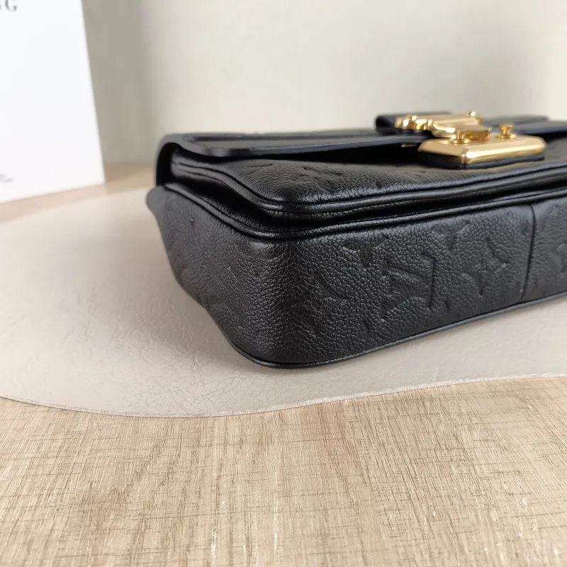 Louis Vuitton Crossbody Bag Marceau Chain Bag Black Monogram Empreinte Embossed Calfskin 24.5 × 6.5 × 15 cm — detail view 4 of 11