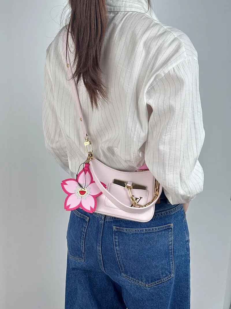 Louis Vuitton Shoulder Bag MARELLINI Pink Epi Embossed Calfskin Mini 19 × 6.5 × 13.5 cm — on-model view 2 of 3