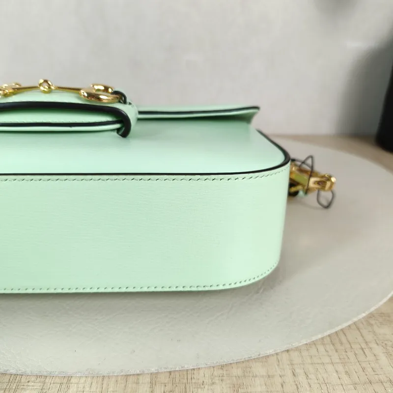 GUCCI Crossbody Bag Horsebit 1955 Horsebit Small Green Calfskin Small 24 × 5.5 × 13 cm — detail view 5 of 11