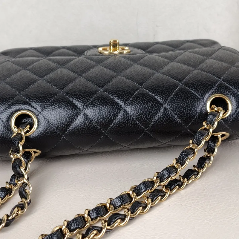 Chanel Crossbody Bag Classic Flap CF Black Grained Calfskin Small 23 × 6 × 14.5 cm — detail view 2 of 11