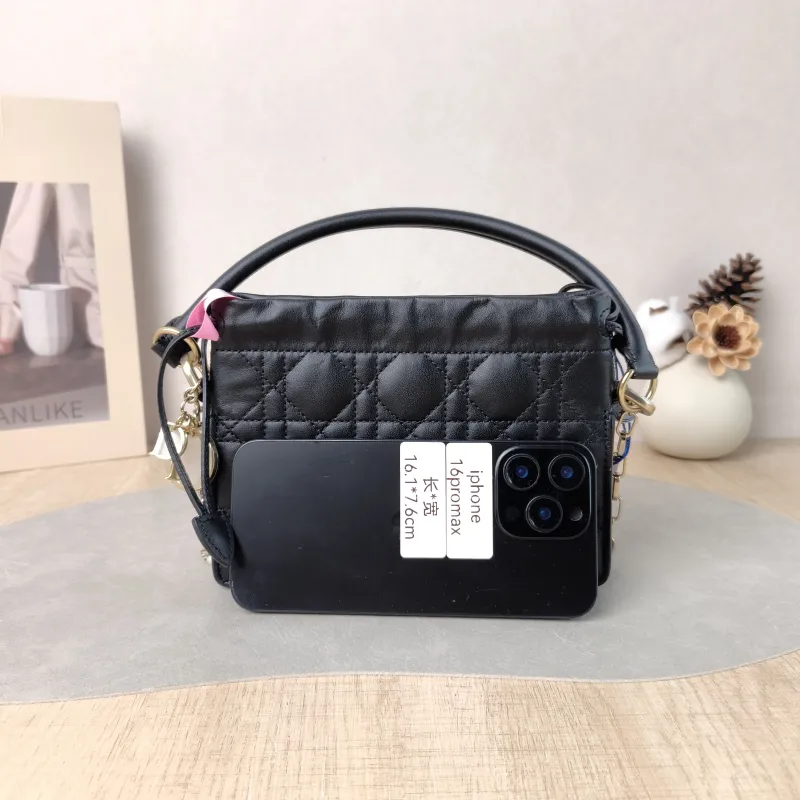 DIOR Crossbody Bag Lady Milly Chain Bag Black Lambskin Mini 19 × 5 × 13 cm — cover view 4 of 5