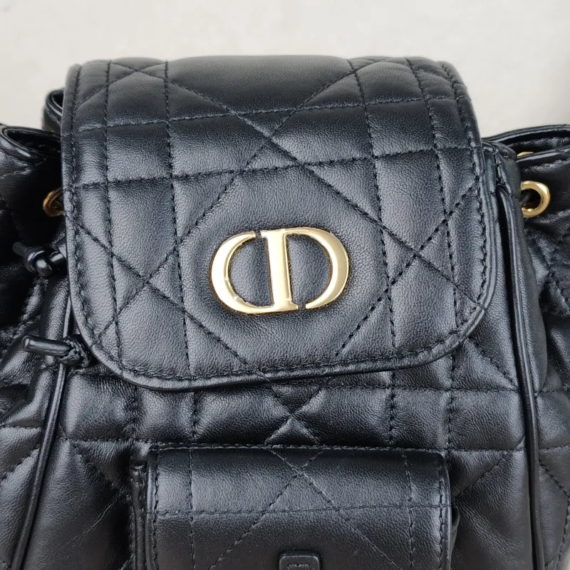 DIOR Backpack Caro Shoulder Bag Black SL ambskin Small18 × 8.5 × 18.5 cm — detail view 8 of 13