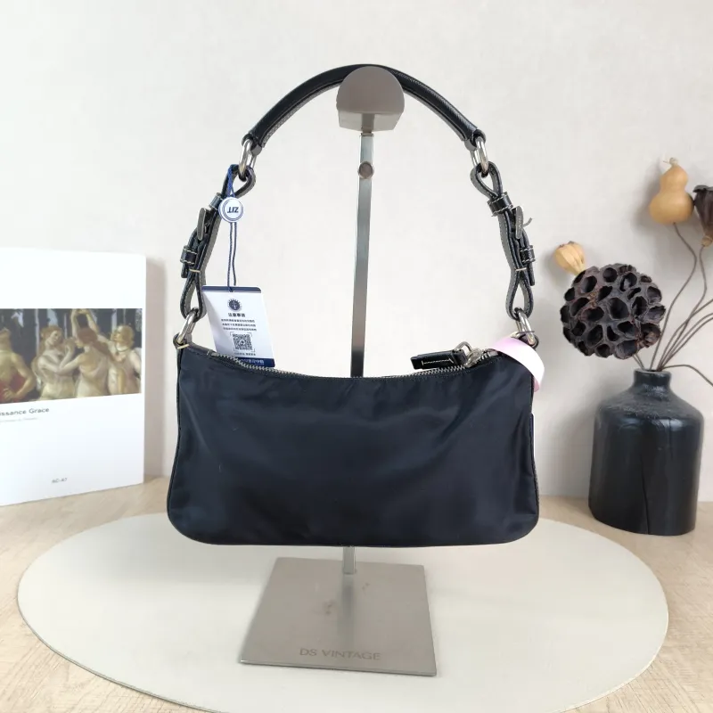 PRADA Shoulder Bag Black Nylon One Size 24 × 3.5 × 13 cm — cover view 3 of 5