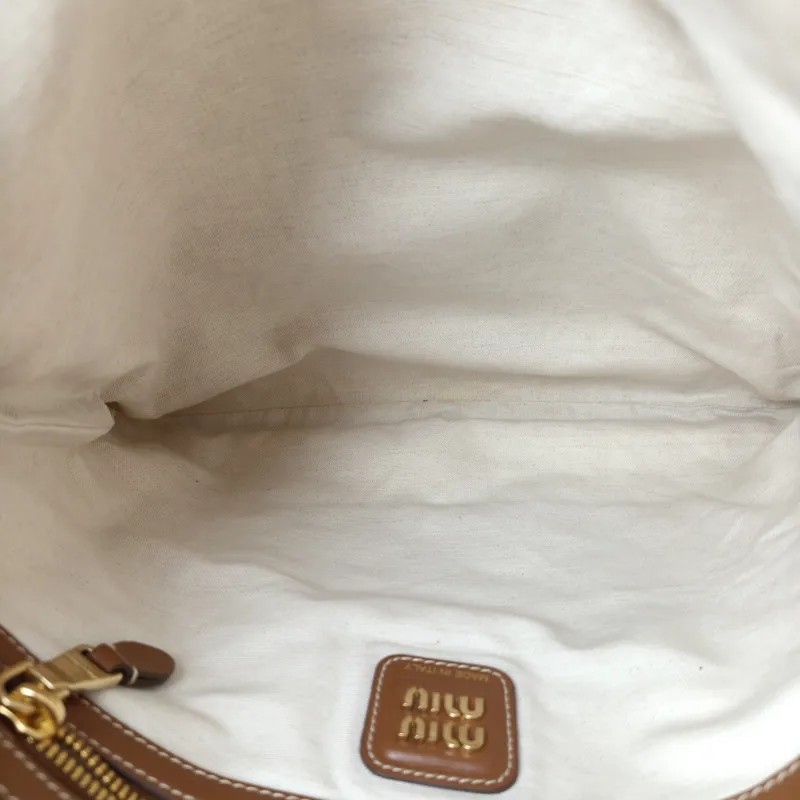 Miumiu Shoulder Bag IVY Tote Shopping Tote Beige Brown Canvas Medium 35*40 — detail view 8 of 10