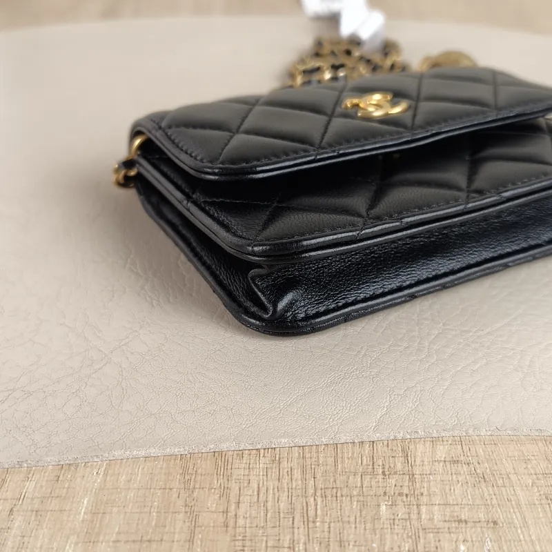 Chanel Crossbody Bag cf Collection Crossbody Bag Black Lambskin One Size 12 × 3 × 9 cm 31 — detail view 2 of 10