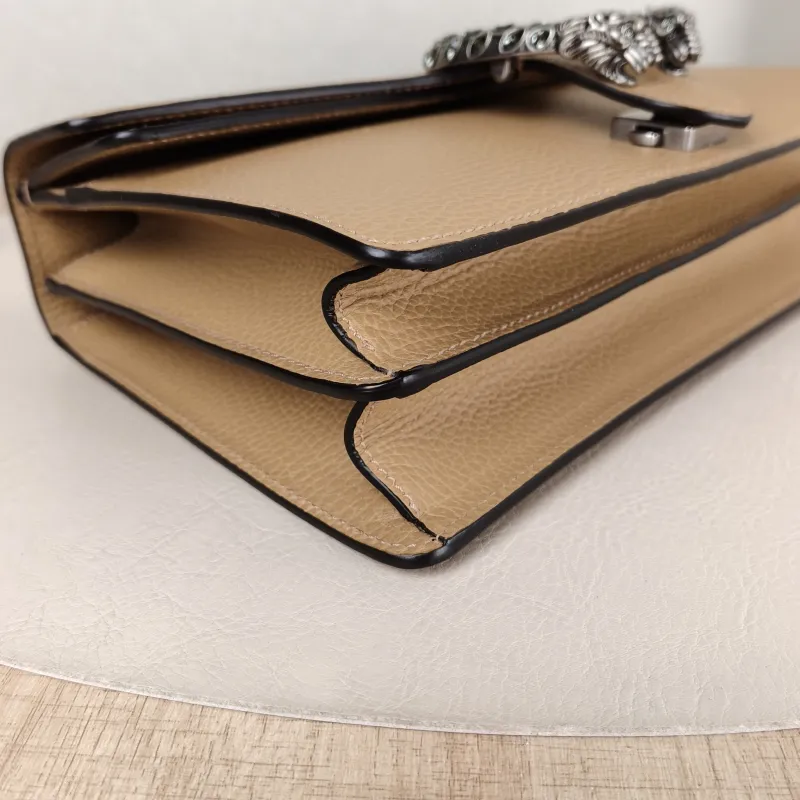 GUCCI Top Handle Bag Dionysus Edition Brown Calfskin Medium 28 × 9 × 17 cm — detail view 14 of 15