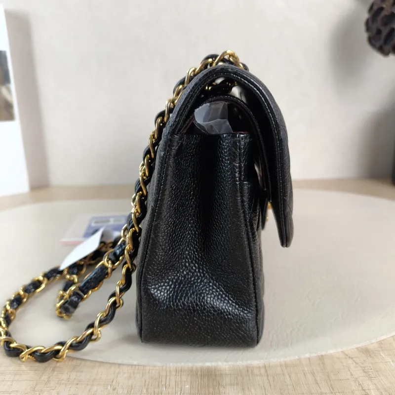 Chanel Crossbody Bag Classic Flap CF Black Grained Calfskin Small 23 × 6 × 14.5 cm 30 Conditioned — detail view 7 of 12