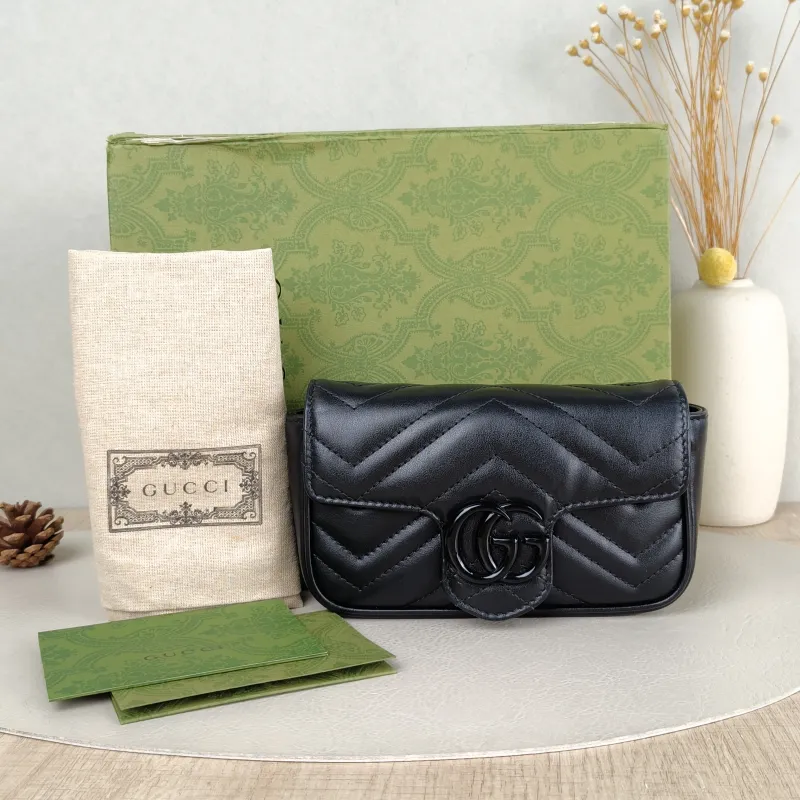 GUCCI Crossbody Bag GG Marmont So Black Marmont So Black Black CC alfskin Mini 16.5 × 5 × 10 cm — cover view 2 of 6