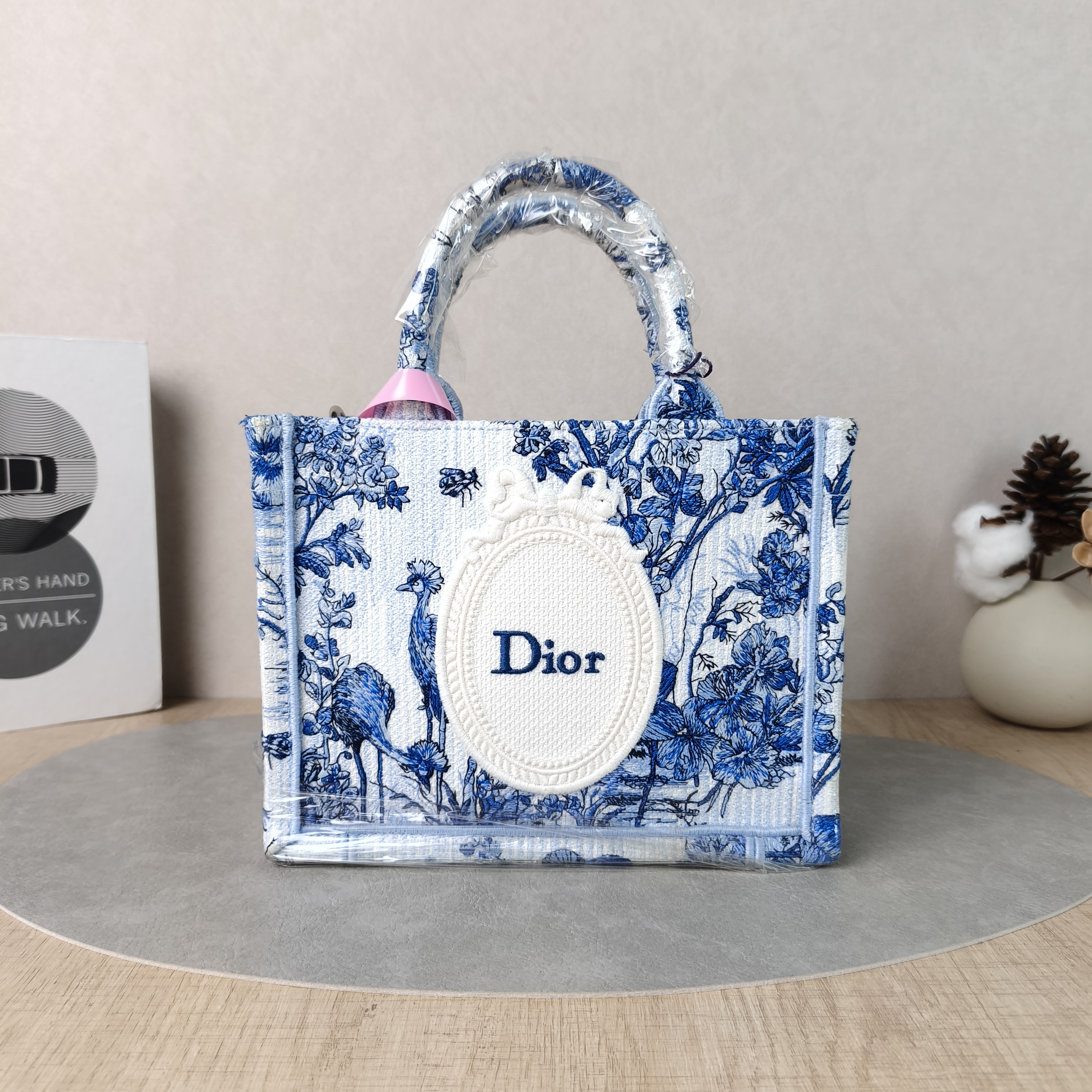 DIOR Shoulder Bag Book Tote Shoulder Strap Edition Blue Canvasmini20.5 × 7 × 16 cm