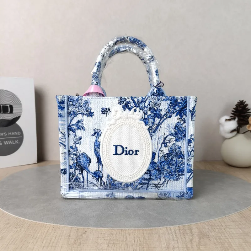 DIOR Shoulder Bag Book Tote Shoulder Strap Edition Blue Canvasmini20.5 × 7 × 16 cm