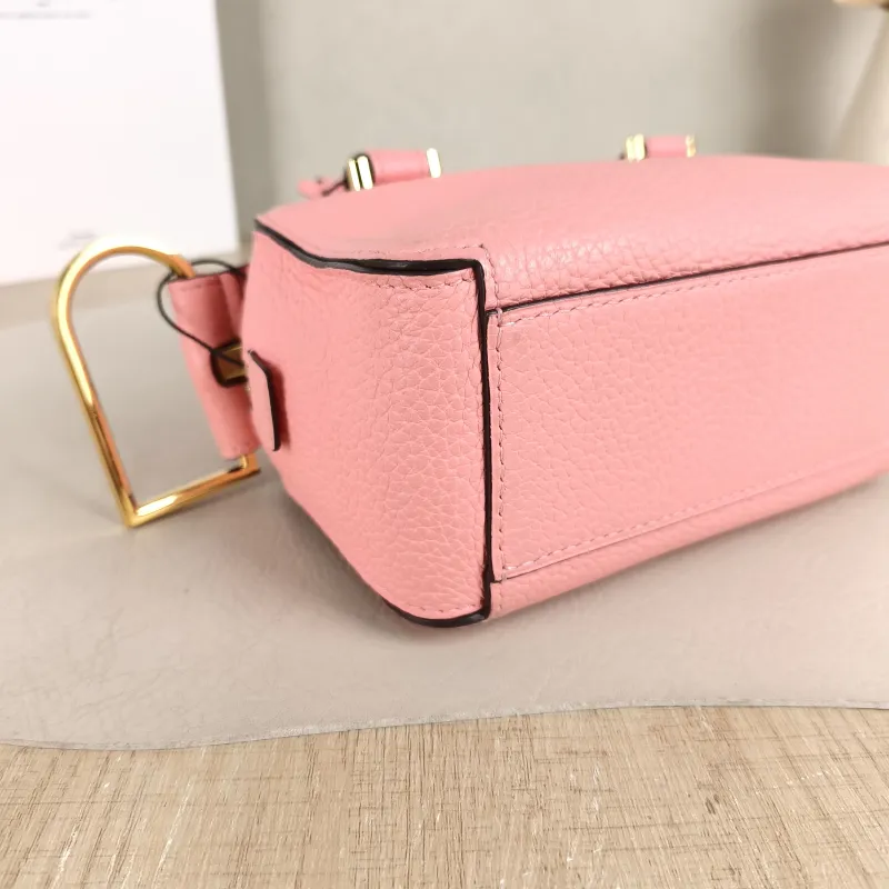 DELVAUX Top Handle Bag Cool Box Box Shoulder Bag Pink Calfskin nano 16.5 × 7.5 × 10.5 cm — detail view 3 of 10