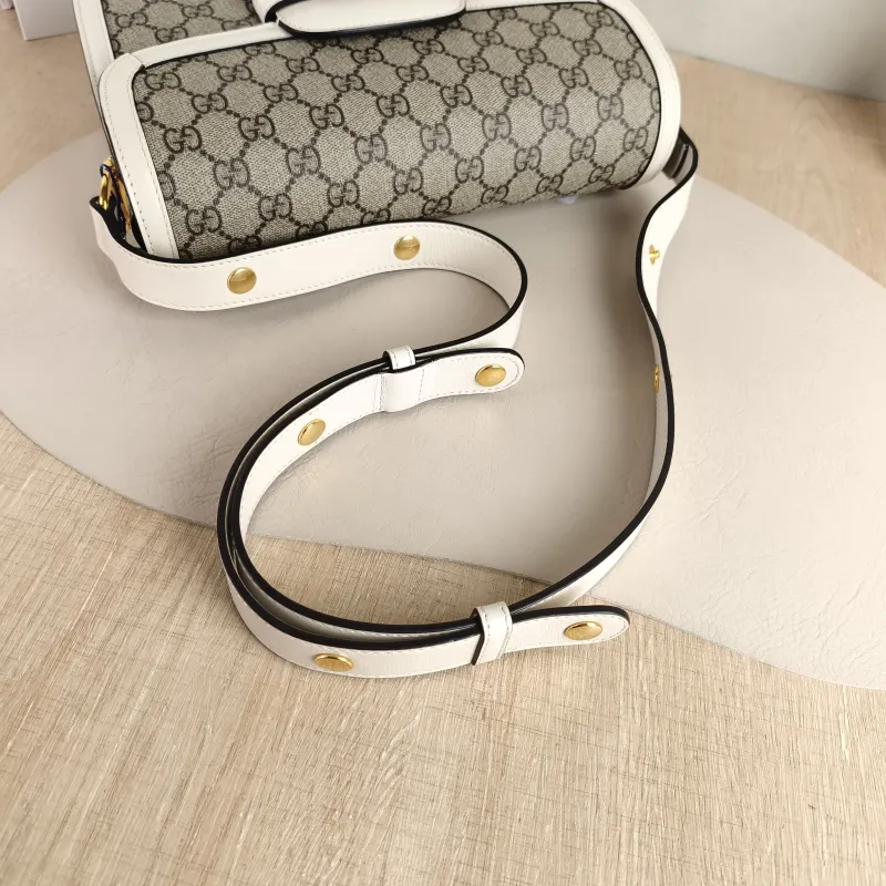 GUCCI Crossbody Bag Horsebit 1955 Horsebit Medium White Monogram PVC Medium 25 × 8 × 18 cm — detail view 9 of 13