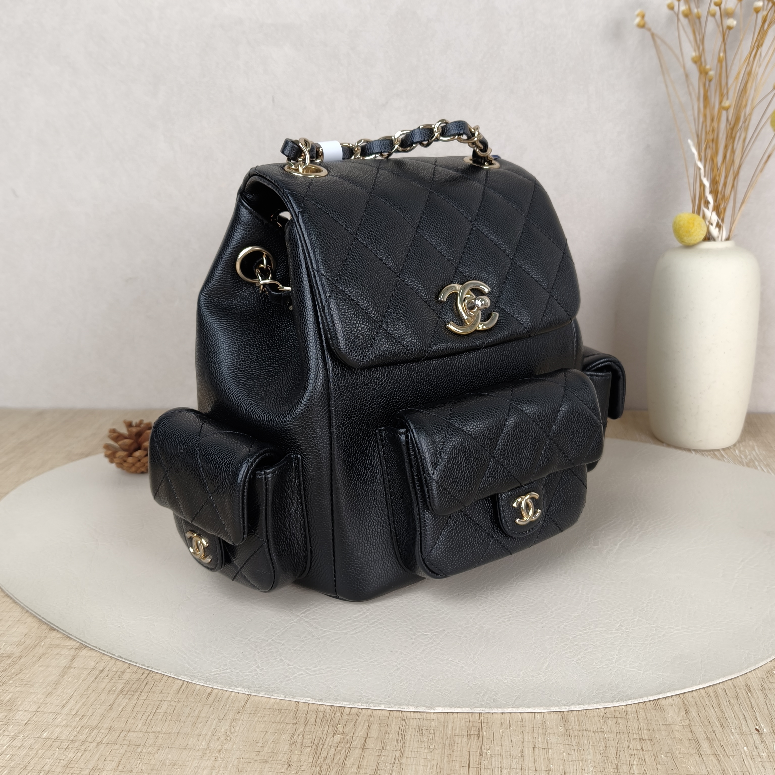 Chanel Backpackduma Black Grained Calfskin Large21 × 13 × 23 cm — cover view 4 of 9
