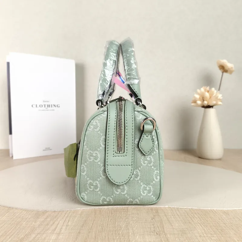 GUCCI Top Handle Bag Ophidia Green Canvas One Size 21 × 11 × 13 cm — detail view 5 of 11