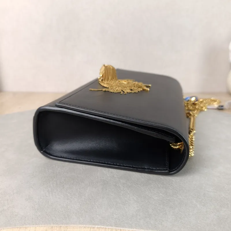SAINT LAURENT Crossbody Bag KATE Edition Black Calfskin Medium 24 × 5.5 × 14.5 cm — detail view 7 of 13