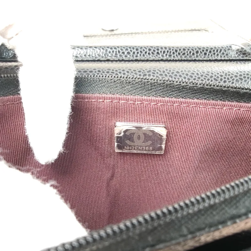Chanel Crossbody Bag Classic Flap WOC CF WOCWOC Bag Black Grained Calfskin Mini 19.2 × 3.5 × 12.3 cm — detail view 8 of 9