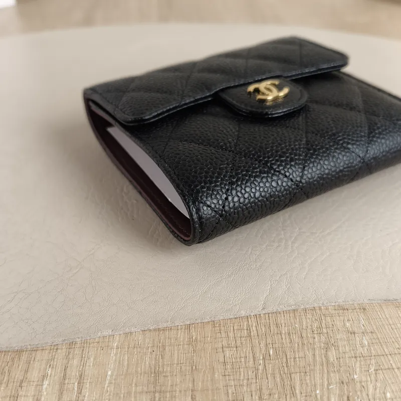 Chanel Wallet Wallet Black with Gold-Tone Hardware Grained Calfskin Mini 11.5 × 2.5 × 10 cm 23 — detail view 8 of 9
