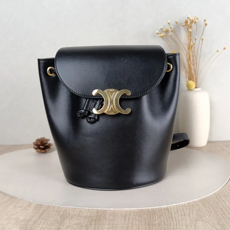 CELINE Backpack BONNIE Backpack Black Calfskin One Size 18 × 13 × 25 cm