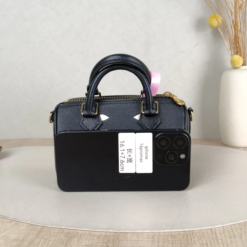 Louis Vuitton Crossbody Bag Speedy Nano Black · White Monogram Empreinte Embossed Calfskin nano 16 × 7.5 × 10 cm — cover view 3 of 5