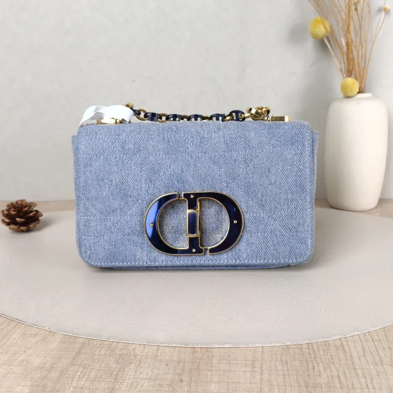 DIOR Crossbody Bag Caro Chain Bag Blue Small 20 × 7 × 13.5 cm