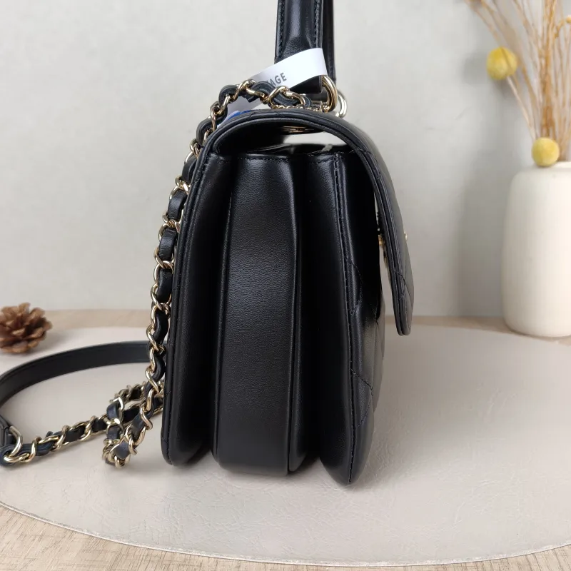 Chanel Crossbody Bag 23s trendy cc Black Lambskin Small 25 × 12 × 17 cm — detail view 9 of 15