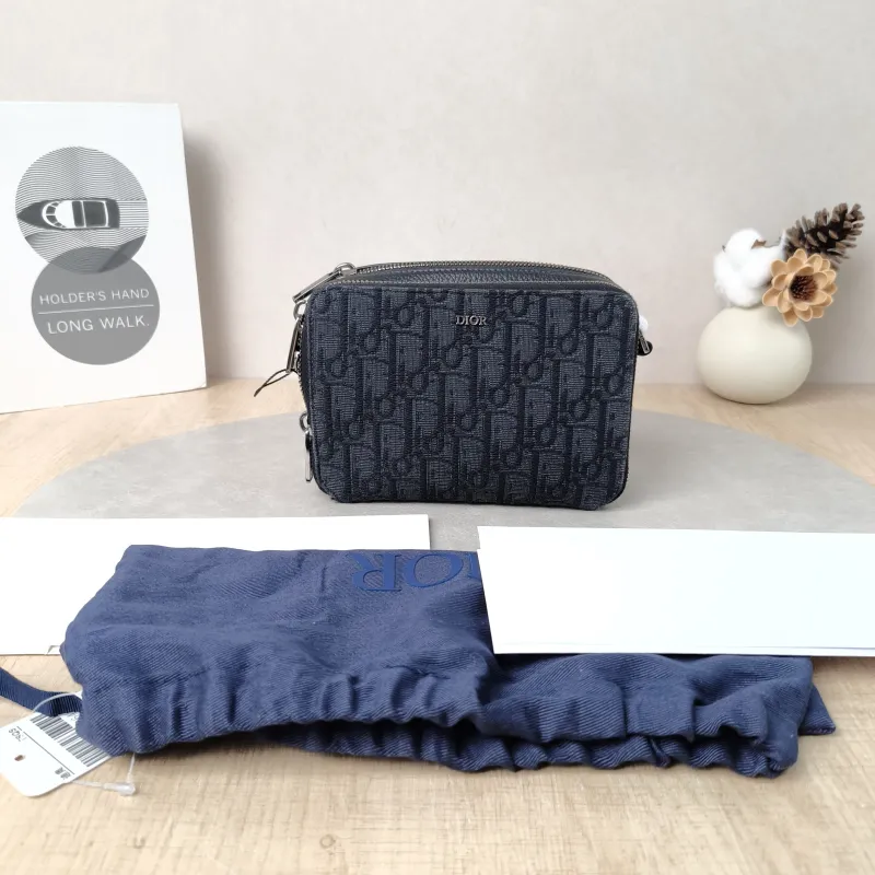 DIOR Shoulder Bag Oblique Jacquard Camera Bag Blue 17.5 × 5.5 × 12.5 cm — cover view 6 of 6