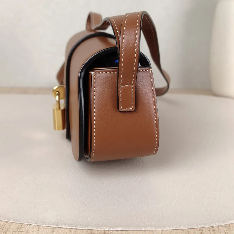 CELINE Crossbody Bag TABOU Brown Calfskin Mini 18 × 5 × 8 cm — detail view 9 of 11