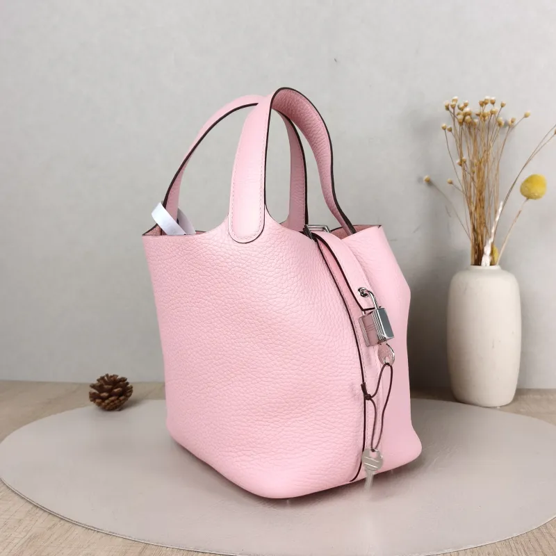Hermès Top Handle Bag Picotin Lock 18 18 Pink Taurillon Clemence TC Calfskin Small 18 × 13 × 18 cm K — cover view 5 of 6