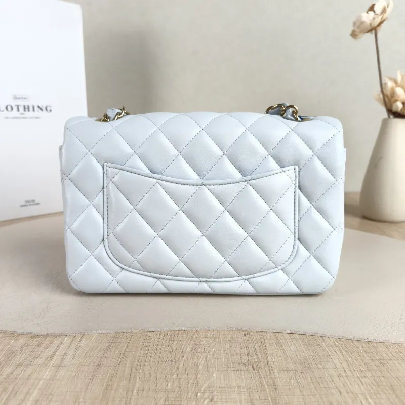 Chanel Crossbody Bag Classic Flap Large Mini CF Mini Blue Lambskin mini 20 × 6 × 12 cm — cover view 5 of 6